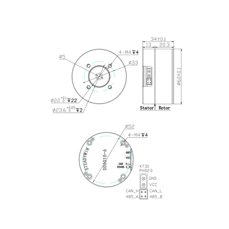 Direct Drive Servo Motor Robotics - Pan/tilt, penstabil beban, modul sambungan robot