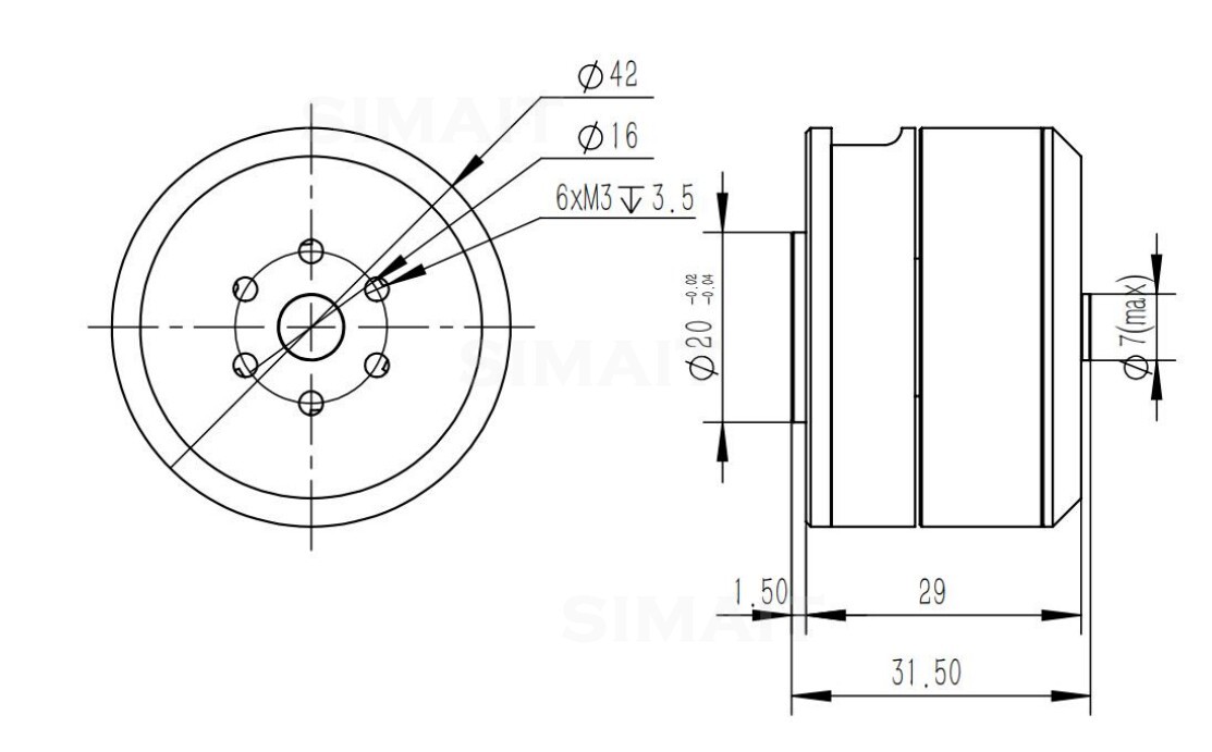 Direct Drive Servo Motor Robotics - UNTUK DAMIAO DM-H3510 BLDC Hub Motor